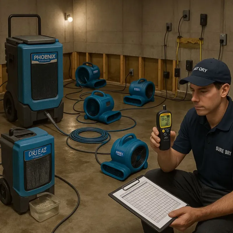 Structural Drying and Dehumidification process in Harbor Hills, OH